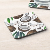 トロピカルココナッツコルクコースター | ココナッツコースター コースター (左側)