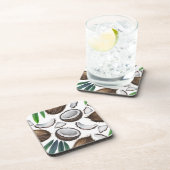 トロピカルココナッツコルクコースター | ココナッツコースター コースター (右側)