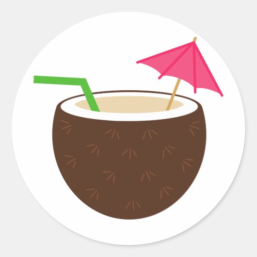 トロピカルココナッツドリンク ラウンドシール (正面)