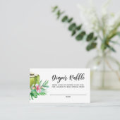 トロピカルココナッツベビーシャワーおむつラッフルカード プレイスカード (スタンド正面)