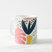 トロピカルコラージュサマーパターン コーヒーマグカップ (正面左)