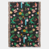 トロピカルコラージュ🍍🌴🦩 スローブランケット (正面縦)