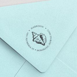 トロピカルコンチシェルラウンド差出人住所 セルフインキングスタンプ