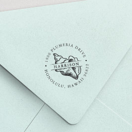 トロピカルコンチシェルラウンド差出人住所 セルフインキングスタンプ