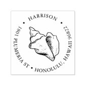 トロピカルコンチシェルラウンド差出人住所 セルフインキングスタンプ (デザイン)