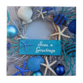 トロピカルコースタルシーシェルホリデークリスマス タイル (正面)