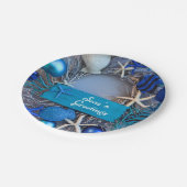 トロピカルコースタルシーシェルホリデークリスマス ペーパープレート (アングル)