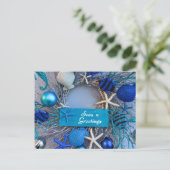 トロピカルコースタルシーシェルホリデークリスマス ポストカード (スタンド正面)