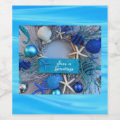 トロピカルコースタルシーシェルホリデークリスマス ワインラベル (シングルラベル)