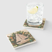 トロピカルコースタルシーズ&グリーティングビーチクリスマス ストーンコースター (横)