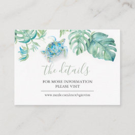 トロピカルコースタルシータートルゲスト詳細インサート エンクロージャーカード