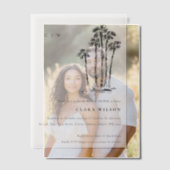 トロピカルコースタルパームツリースケッチブライダルシャワー ベラム紙招待状 (オフセット (カップル))