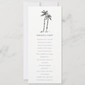 トロピカルコースタルパームツリースケッチ結婚式 プログラム (裏面)
