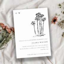 トロピカルコースタルパームツリースケッチ誕生日