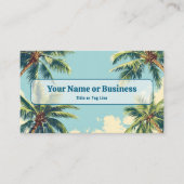 トロピカルコースタルパームツリーズレトロビーチ 名刺 (正面)