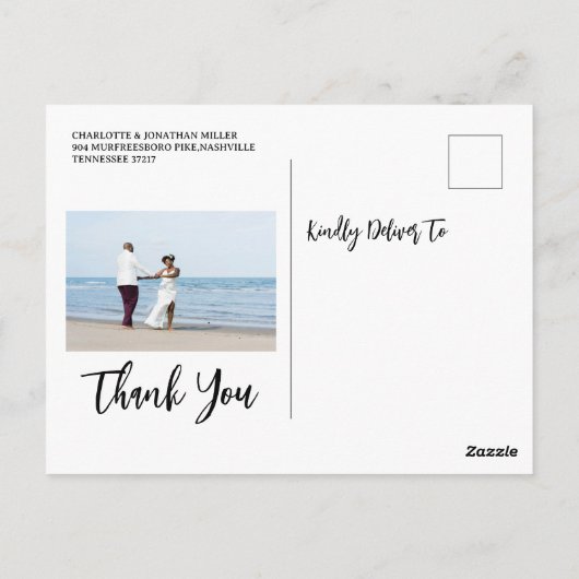 トロピカルコーストビーチ結婚式サンキュー ポストカード (裏面)