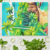 トロピカルコーストブリスデザイン キッチンタオル (折り畳み)