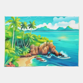 トロピカルコーストブリスデザイン キッチンタオル