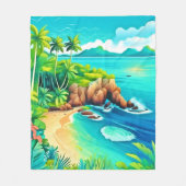 トロピカルコーストブリスデザイン フリースブランケット (正面)