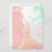 トロピカルコーラルネオミントウォーター結婚カラー 招待状 (裏面)