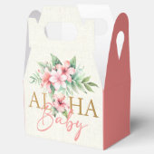 トロピカルコーラルピンクフローラアロハベビーシャワー フェイバーボックス (オープン)