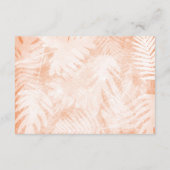 トロピカルコーラルピンクプルメリアRSVPエンクロージャカード アドバイスカード (裏面)