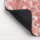 トロピカルコーラルモンステラ離れパーム模様 マウスパッド (コーナー)