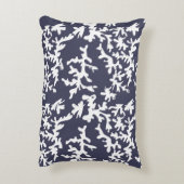 トロピカルコーラルリーフネイビーブルーアンドホワイト水中競技 アクセントクッション (裏面(縦))