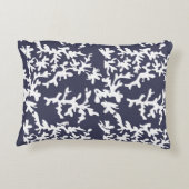 トロピカルコーラルリーフネイビーブルーアンドホワイト水中競技 アクセントクッション (裏面)