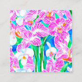 トロピカルコールカード、モノグラム筐体 スクエア名刺 (裏面)