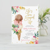 トロピカルコーンカラフルアイスクリームブライダルシャワー 招待状 (スタンド正面)