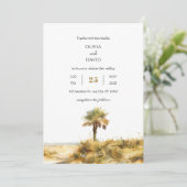 トロピカルゴールデンサンドドゥーンパームツリービーチ結婚式 招待状 (スタンド正面)