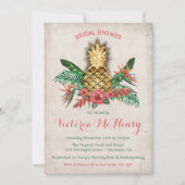 トロピカルゴールデンパイナップルブライダルシャワー招待 招待状 (正面)
