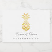 トロピカルゴールデンパイナップルルアウ（ハワイ式宴会） スパークリングワインラベル (シングルラベル)