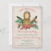 トロピカルゴールデンパイナップル引っ越し祝いパーティーパーティー 招待状 (正面)