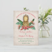 トロピカルゴールデンパイナップル結婚式招待状 招待状 (スタンド正面)