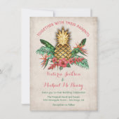 トロピカルゴールデンパイナップル結婚式招待状 招待状 (正面)