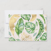 トロピカルゴールデンリーフRSVPカード 出欠カード (裏面)