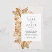 トロピカルゴールドドライグラスウェディング 招待状 (正面/裏面)