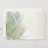 トロピカルゴールドパームリーフサマーウェディングI 招待状 (裏面)