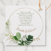 トロピカルゴールドフォイル葉パームクリスマスサンキュー フェイバータグ (裏面)