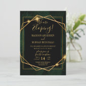 トロピカルゴールドフレームの駆け落ち式招待状 招待状 (スタンド正面)