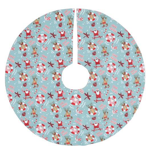 トロピカルサおもしろいンタ ブラッシュドポリエステルツリースカート (正面)