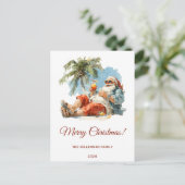 トロピカルサパーソナライズされたタクリスマス ポストカード (スタンド正面)