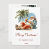 トロピカルサパーソナライズされたタクリスマス ポストカード (正面/裏面)