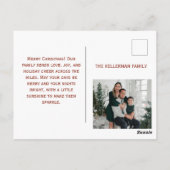 トロピカルサパーソナライズされたタクリスマス ポストカード (裏面)