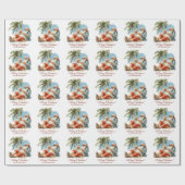 トロピカルサパーソナライズされたタクリスマス ラッピングペーパー (フラット)