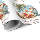 トロピカルサパーソナライズされたタクリスマス ラッピングペーパー (ロールコーナー)