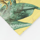 トロピカルサファリカッコいいワイルドキャッツタイガーイエロー フリースブランケット (角)