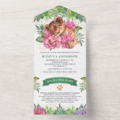 トロピカルサファリキュートフローラライオンキュブベビーシャワー オールインワン招待状 (内側)